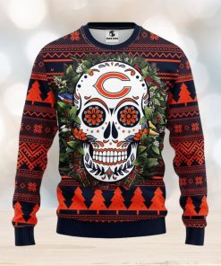 Chicago Bears Skull Flower Ugly Christmas Ugly Sweater Sport Christmas Gift Ideas