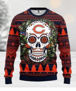 Chicago Bears Skull Flower Ugly Christmas Ugly Sweater Sport Christmas Gift Ideas