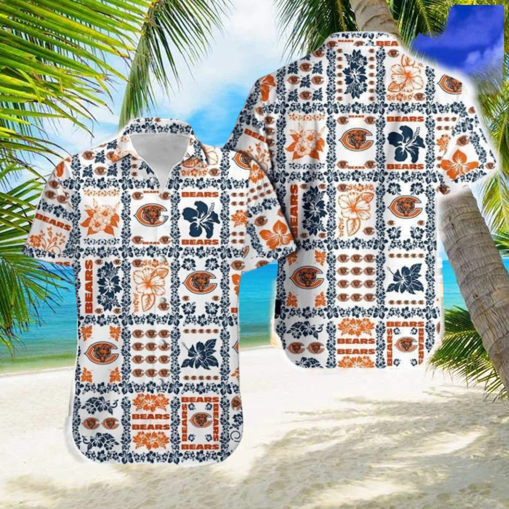 Chicago Bears Nfl Tropical Tree Background Full Print Hawaiian Shirt And  Beach Short