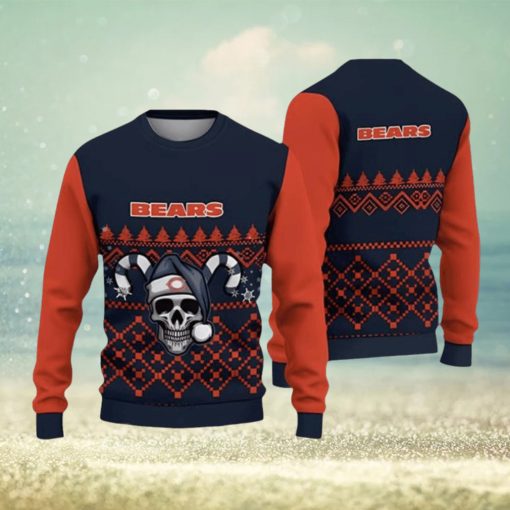 Chicago Bears Ugly Christmas Skull Xmas Sweater