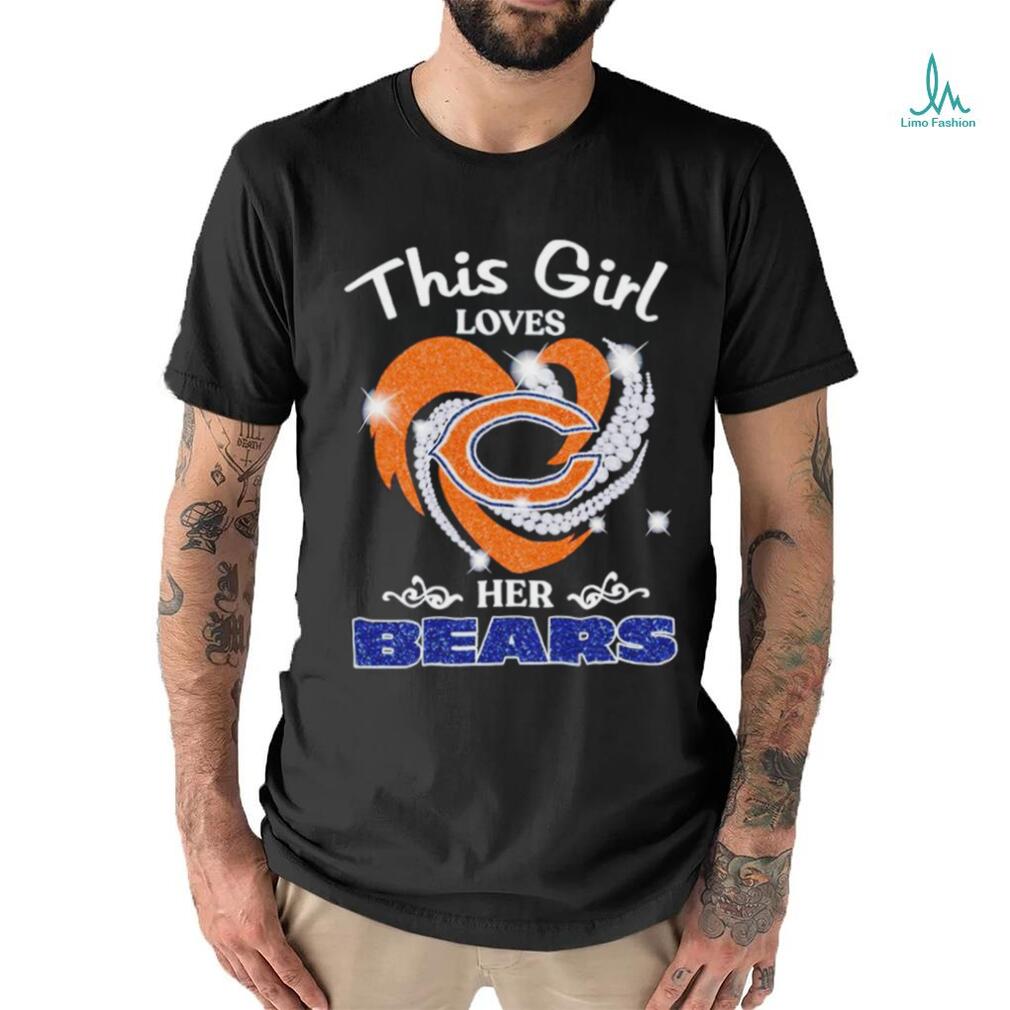 MagikTees This Girl Loves Her Bears Football Long Sleeve T-Shirt