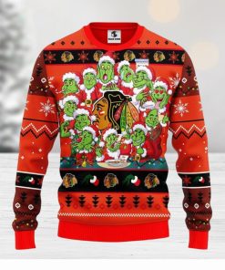 Chicago Blackhawks 12 Grinch Xmas Day Christmas Ugly Sweater Christmas Gift For Fans Party Hoiliday Gift