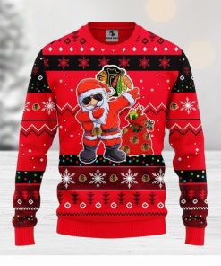 Chicago Blackhawks Dabbing Santa Claus Xmas Ugly Christmas Sweater Best Christmas Gift Ideas