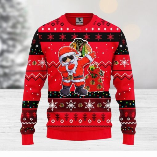 Chicago Blackhawks Dabbing Santa Claus Xmas Ugly Christmas Sweater Best Christmas Gift Ideas