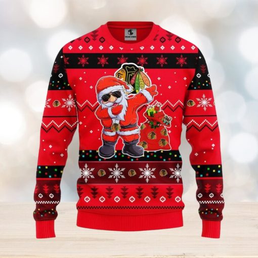 Chicago Blackhawks Dabbing Santa Claus Xmas Ugly Christmas Sweater Best Christmas Gift Ideas