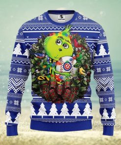 Chicago Cubs Grinch Hug Christmas Ugly Sweater 3D Christmas Xmas Sweater