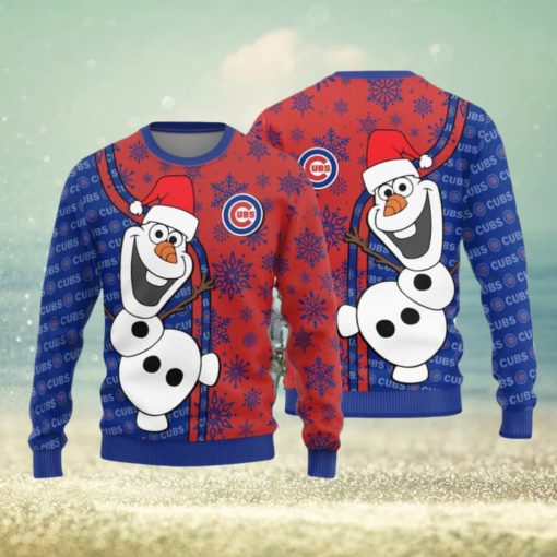 Chicago Cubs Olaf Christmas Funny Knitted Sweater