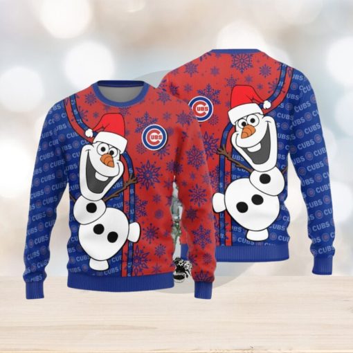 Chicago Cubs Olaf Christmas Funny Knitted Sweater