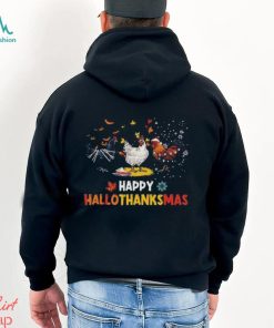 Chicken Halloween Happy Hallothanksmas Autumn Thanksgiving T Shirt