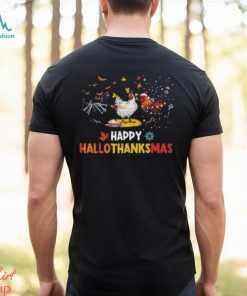 Chicken Halloween Happy Hallothanksmas Autumn Thanksgiving T Shirt