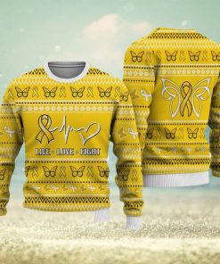 Childhood Cancer Christmas Sweatshirt Nordic Seamless Knitted Sweater Trending For Men And Women Gift Holidays