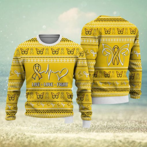 Childhood Cancer Christmas Sweatshirt Nordic Seamless Knitted Sweater Trending For Men And Women Gift Holidays