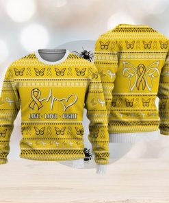 Childhood Cancer Christmas Sweatshirt Nordic Seamless Knitted Sweater Trending For Men And Women Gift Holidays