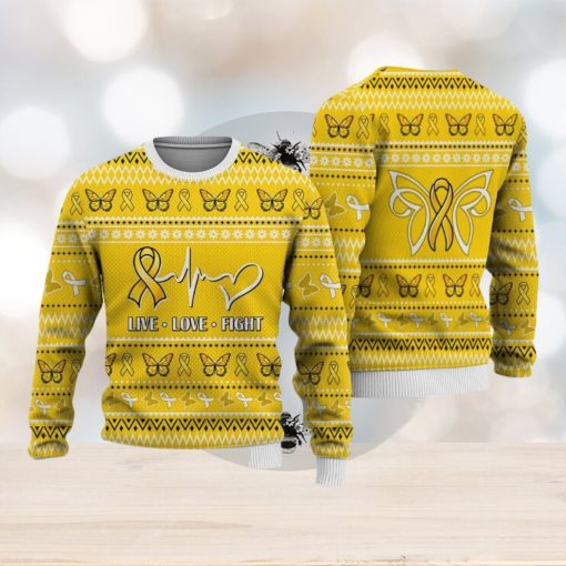 Childhood Cancer Christmas Sweatshirt Nordic Seamless Knitted Sweater Trending For Men And Women Gift Holidays