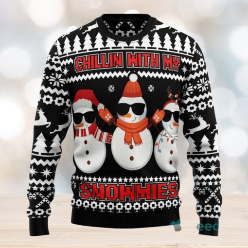 Chillin With My Snowmies Ugly Christmas Sweater All Over Printed For Men And Women Gift Holiday