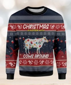 Chrismas Is Better With Cows Around Farmer Ugly Christmas Sweater