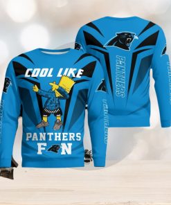 Christmas Cool Like Carolina Panthers Fan Bart Simpson Dab Knitted Sweater Gift Holidays