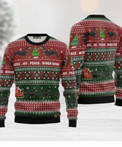 Christmas Dachshund Love Joy Wiener Peace Ugly 3D Sweater Gift For Men And Women