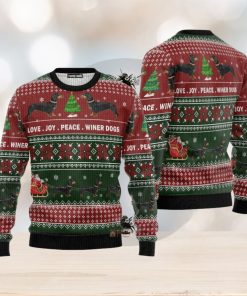 Christmas Dachshund Love Joy Wiener Peace Ugly 3D Sweater Gift For Men And Women