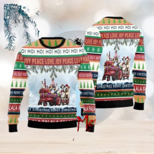 Christmas Farm Animals Truck Ugly Christmas Sweater Gift Knitting Sweater