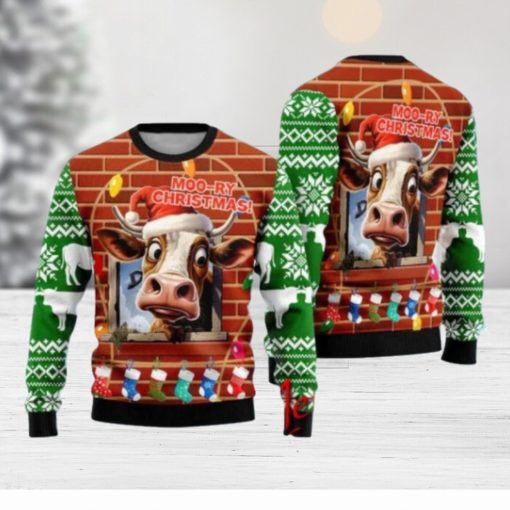 Christmas Funny Cow Ugly Christmas Sweater Gift Knitting Sweater