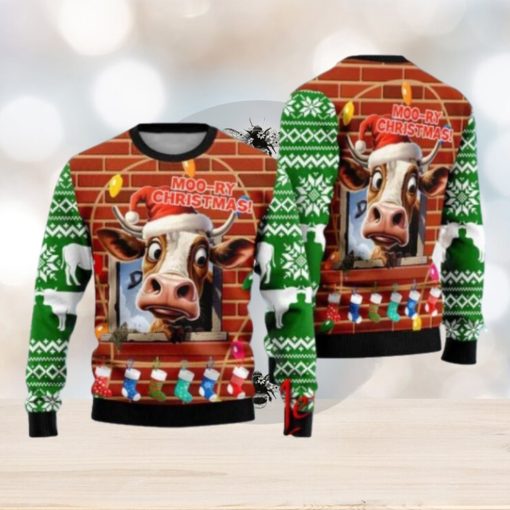 Christmas Funny Cow Ugly Christmas Sweater Gift Knitting Sweater