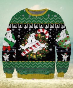 Christmas Ghostbusters With Candy Black Green Christmas Ugly Sweater 3D