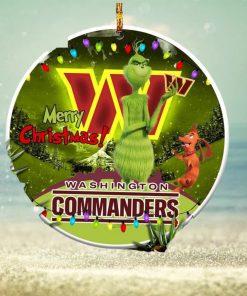 Christmas Gifts Merry Christmas Washington Commanders NFL Funny Grinch Tree Ornament