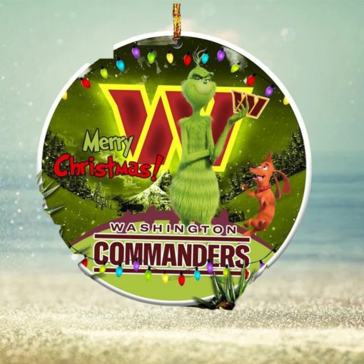 Christmas Gifts Merry Christmas Washington Commanders NFL Funny Grinch Tree Ornament