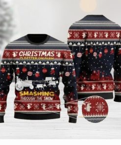 Christmas Is Better On Farm Smashing Through The Snow For Farmer Ugly Christmas Sweater For Men & Women