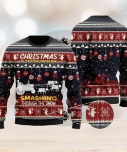 Christmas Is Better On Farm Smashing Through The Snow For Farmer Ugly Christmas Sweater For Men & Women