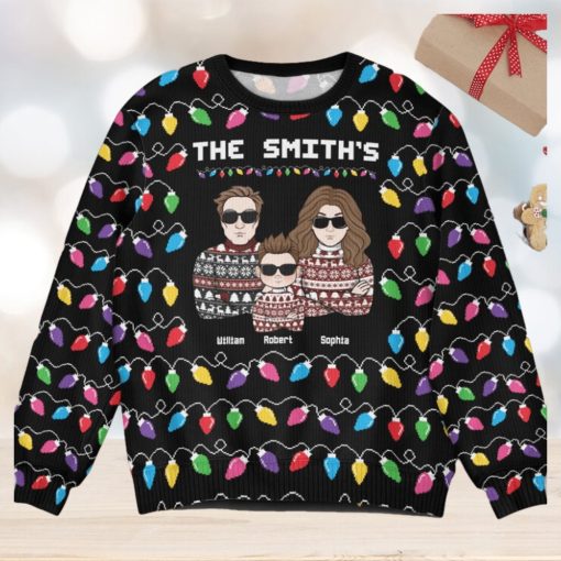 Christmas Led Light Family Funny   Personalized Ugly Sweater