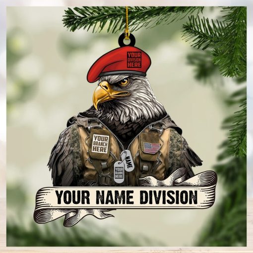 Christmas Ornament Eagle Soldier Personalized Acrylic Ornament Gift For Veterans K1702