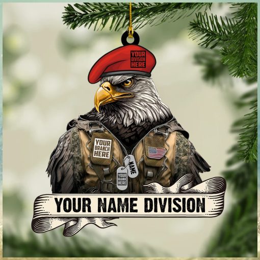 Christmas Ornament Eagle Soldier Personalized Acrylic Ornament Gift For Veterans K1702