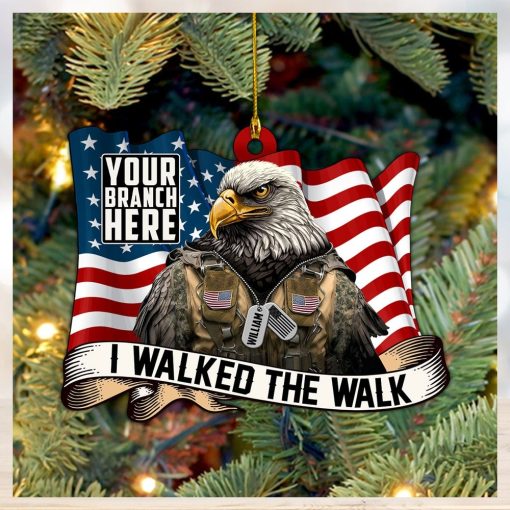 Christmas Ornament I Walked The Walk Bald Eagle Soldier Personalized Acrylic Ornament Gift For Veterans