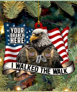 Christmas Ornament I Walked The Walk Bald Eagle Soldier Personalized Acrylic Ornament Gift For Veterans