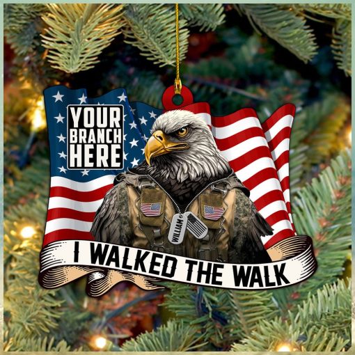 Christmas Ornament I Walked The Walk Bald Eagle Soldier Personalized Acrylic Ornament Gift For Veterans