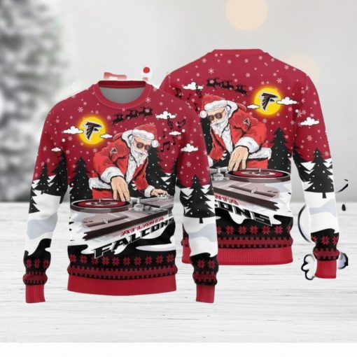 Christmas Sweater Atlanta Falcons Christmas Funny DJ Santa Limited Edition 3D Sweater