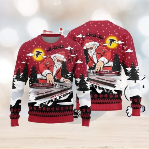 Christmas Sweater Atlanta Falcons Christmas Funny DJ Santa Limited Edition 3D Sweater