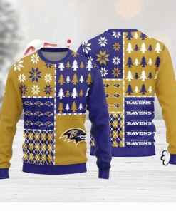 Christmas Sweater Baltimore Ravens Christmas Pine Trees Pattern Limited Edition 3D Sweater