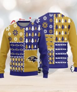 Christmas Sweater Baltimore Ravens Christmas Pine Trees Pattern Limited Edition 3D Sweater