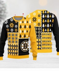 Christmas Sweater Boston Bruins Christmas Pine Trees Pattern Limited Edition 3D Sweater