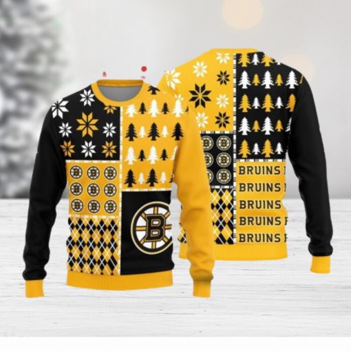 Christmas Sweater Boston Bruins Christmas Pine Trees Pattern Limited Edition 3D Sweater