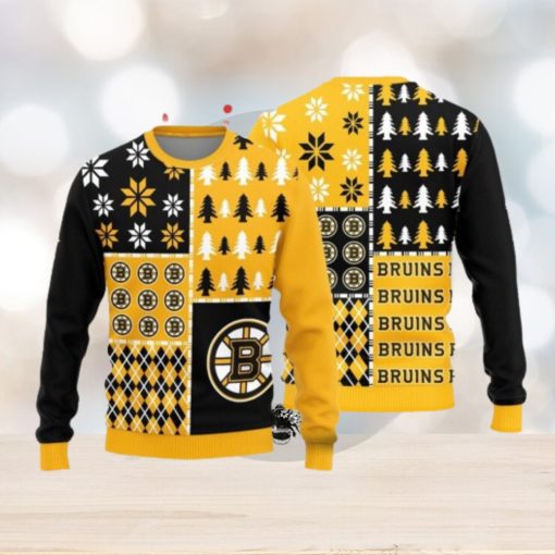 Christmas Sweater Boston Bruins Christmas Pine Trees Pattern Limited Edition 3D Sweater