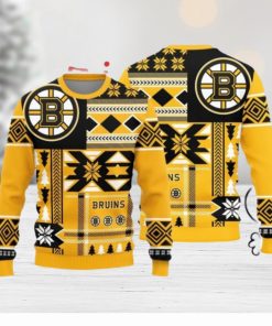 Christmas Sweater Boston Bruins Christmas Snowflakes Pattern Limited Edition 3D Sweater