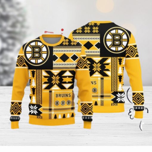 Christmas Sweater Boston Bruins Christmas Snowflakes Pattern Limited Edition 3D Sweater