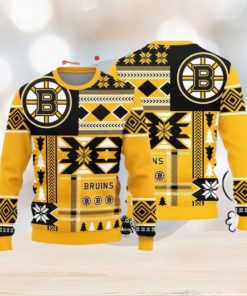 Christmas Sweater Boston Bruins Christmas Snowflakes Pattern Limited Edition 3D Sweater