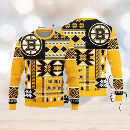 Christmas Sweater Boston Bruins Christmas Snowflakes Pattern Limited Edition 3D Sweater