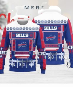 Christmas Sweater Buffalo Bills Christmas Ball Snowfalke Pattern 3D Sweater