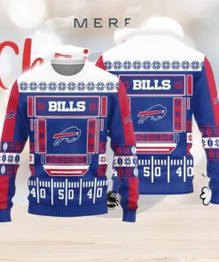 Christmas Sweater Buffalo Bills Christmas Ball Snowfalke Pattern 3D Sweater